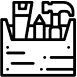 Black and white abstract architectural icon.